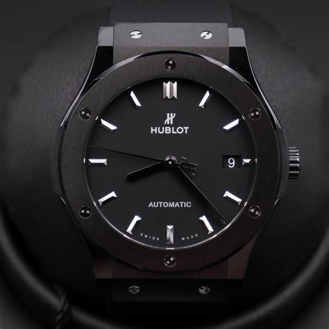 hublot classic fusion automatic black dial men& 39|Classic Fusion Black Magic 45mm Watches .